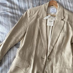 Linen 3/4 sleeve beige Blazer